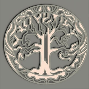 3D Mandala Tree of Life SVG: Layered Laser Cut File (Digital Download)