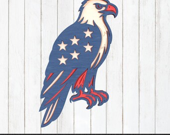 3D Eagle Mandala SVG: Patriotic Laser Cut File (Digital Download)
