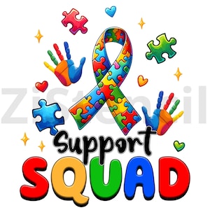 Autism Support Squad png, Autism Awareness Png, Autism Teacher png, Autism puzzle png, Neurodiversity png, Autism Acceptance, Autism month