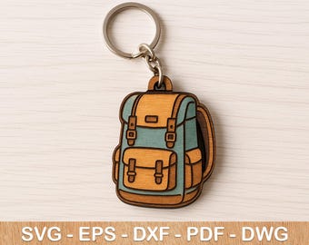 Camping Backpack Keychain SVG: Laser Cut File Template (Digital Download)