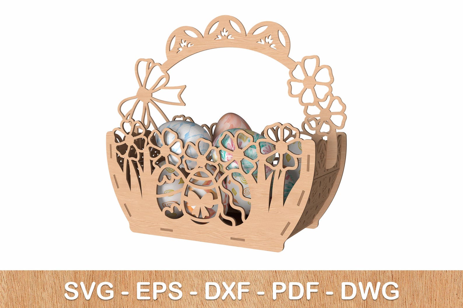 Easter Bunny Wooden Crate Laser Cut File Easter Basket Svg Laser File ...