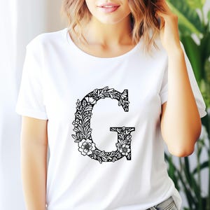 Floral Letter G SVG: Botanical Alphabet Cut File (Instant Download)