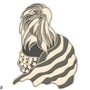 3d Eagle multilayer Svg/Papercut/Laser Cut/Layered Eagle / Multilayer SVG / 3D Cut File / Wall Art/ Paper cutting / Digital Download files