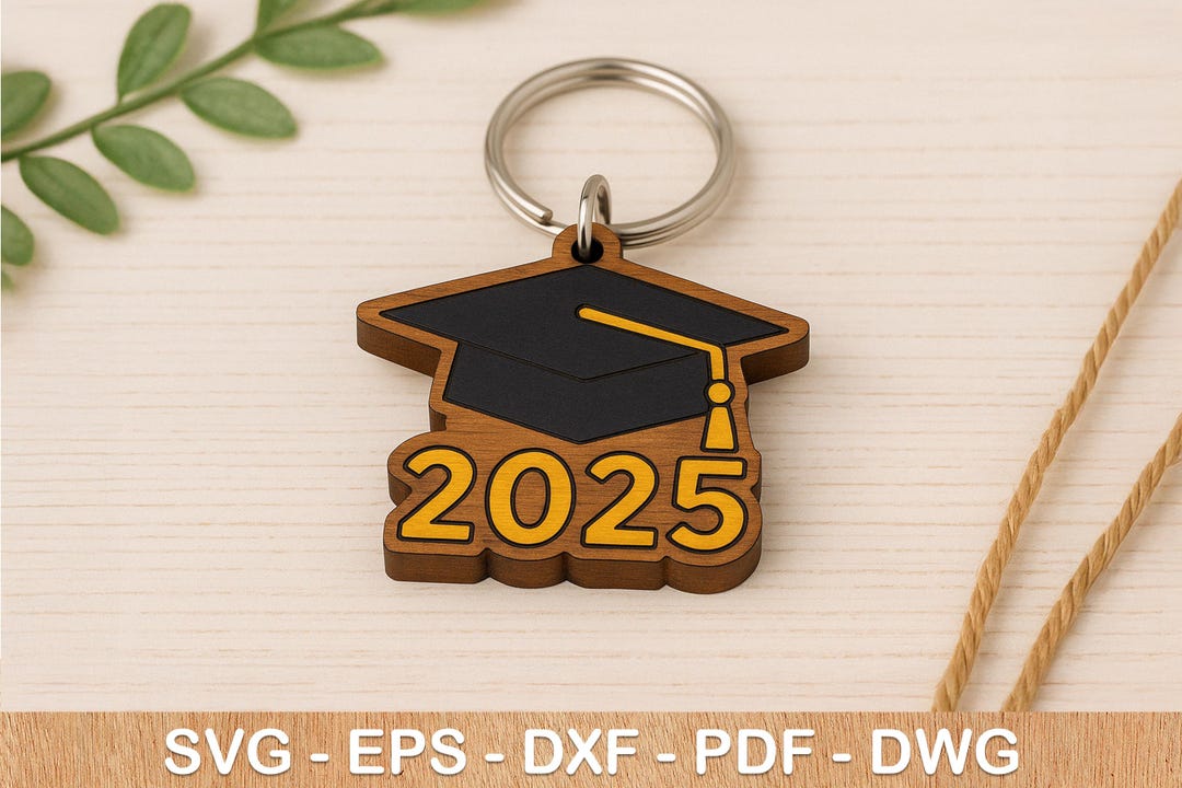 2025 Graduation Cap Keychain SVG, Laser Cut File (digital Download) - Etsy