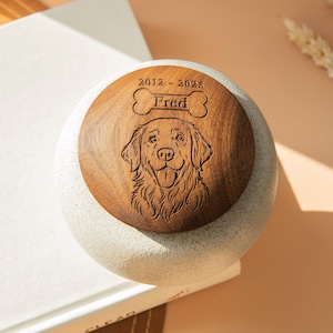 Ceramic Pet Urn – Custom Engraved Pet Memorial (15lb)