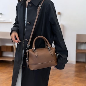 PU Leather Handbag, Small Shoulder Bag, Crossbody Purse for Women, Top Handle Tote with Strap, Minimalist 2025 Spring Fashion