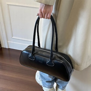PU-Leder-Schulterhandtasche für Frauen - Kleine elegante Reißverschluss-Geldbörse, Vintage-inspirierte obere Grifftasche, lässiger strukturierter Stil
