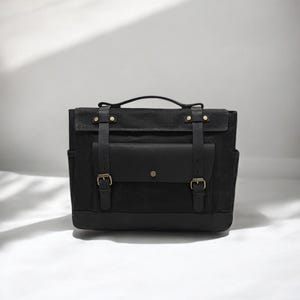Bolso bandolera vintage de lona encerada, maletín para portátil de 16", bolso de trabajo de cuero, cartera de viaje, bolso bandolera, bolso de negocios para hombres