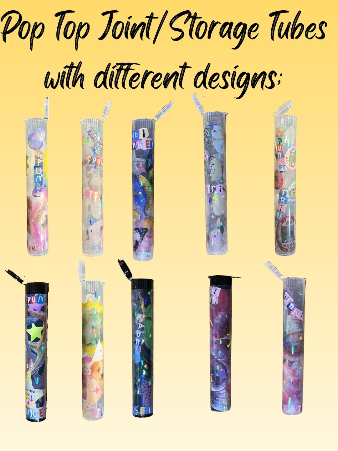 Pop Tube Storage Pop Top Joint/ Storage Tubes With Designs - Etsy