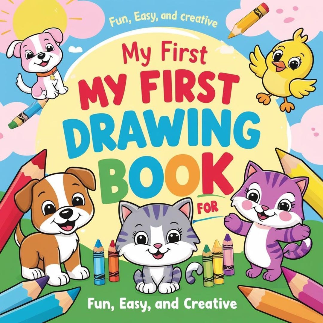 First Drawing Book Creative Kids: A Playful Coloring Book for Ages 3–8- Preschool Animal ...