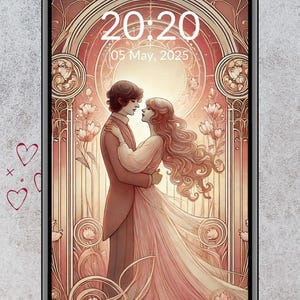 Twin Flame & Soulmate Energy Phone Wallpaper | Reiki-Infused Love Manifestation Background for High Vibration, Romance