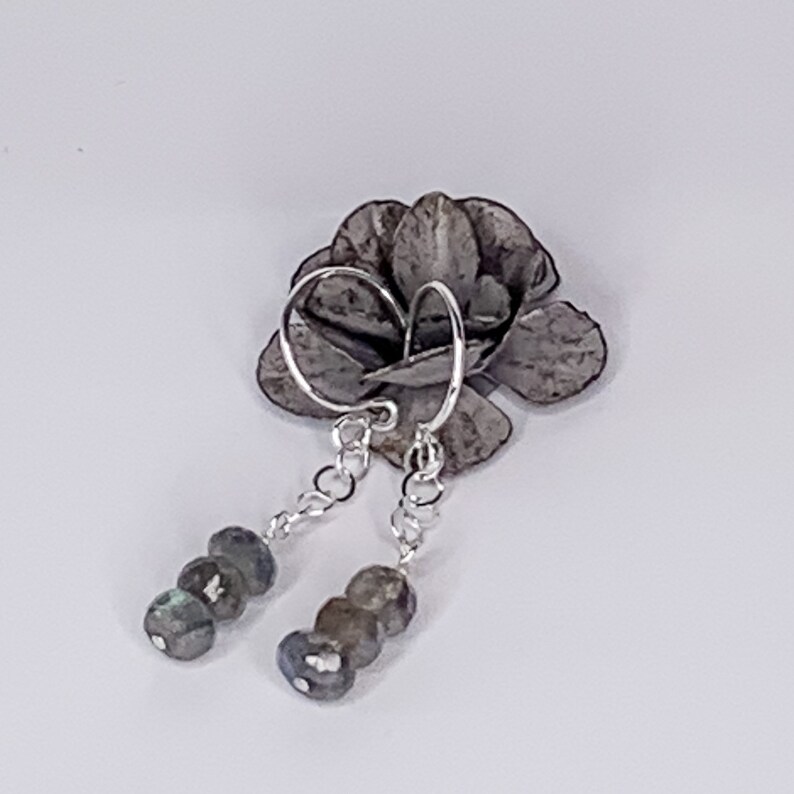 Labradorite Rondelle Earrings image 4