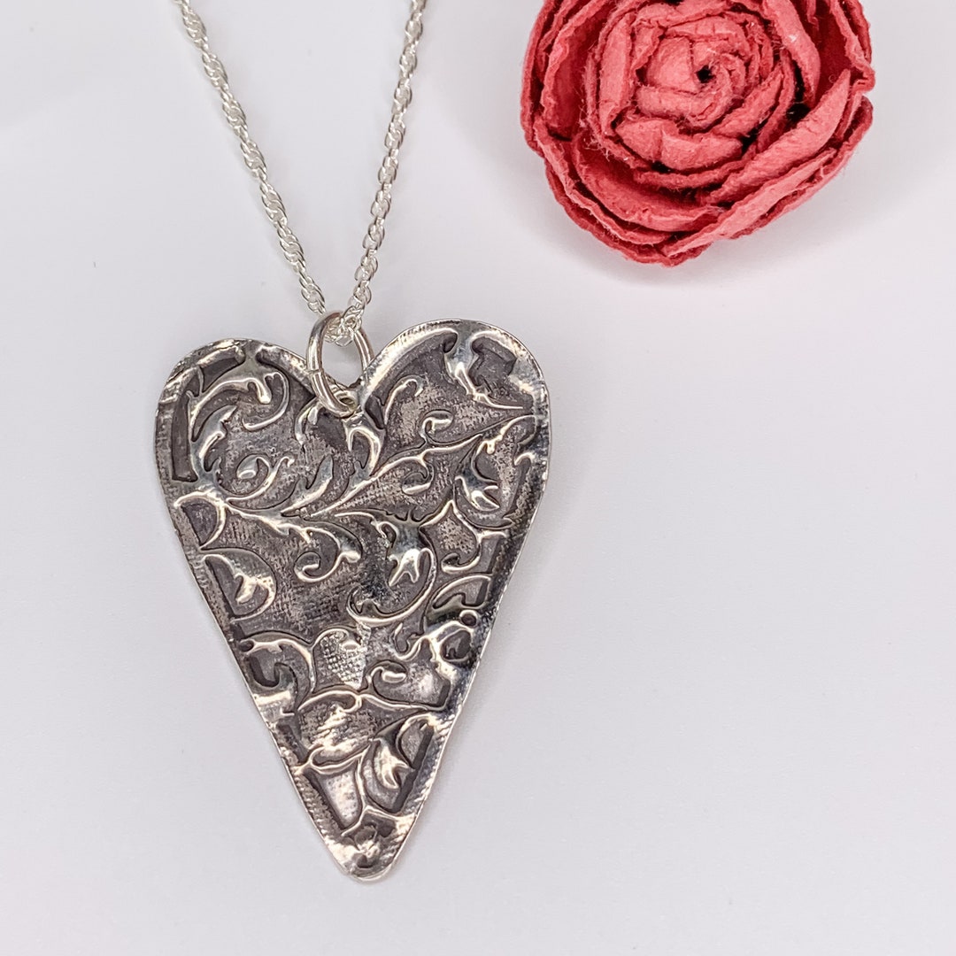 Pure Silver Large Heart - Etsy
