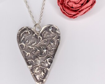 Pure Silver Large Heart