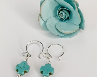 Turquoise Cross Earrings