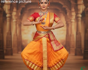 Stitched Kuchipudi Bharatanatyam Dance Costume Arangetram Dress Set Ready to Wear Outfit