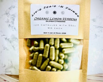 Integratori di verbena citriodora biologica (Aloysia Citrodora) da 400+ mg per capsula