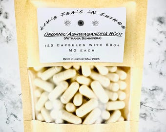 Capsule di radice di Ashwagandha biologica (Withania Somnifera) da 600+ mg per capsula