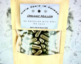 Organic Mullein (Verbascum Thapsus) Supplements 300+ MG Per Capsule