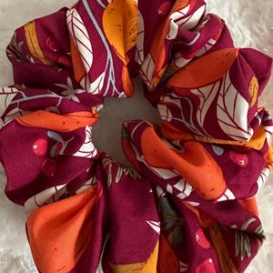 Elastico per capelli Jumbo con stampa di agrumi: elastico per capelli in cotone color marrone