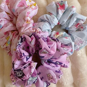 Jumbo Fluffy Scrunchie: Handmade Kuromi-Inspired Pastel Hair Tie