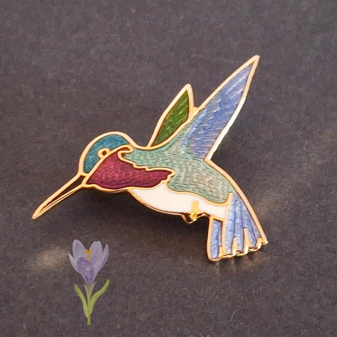 Crescent Hawk Pin Vintage Wm Spear Hummingbird Pin, 1993 Collectible Wearable Art Enamel ...