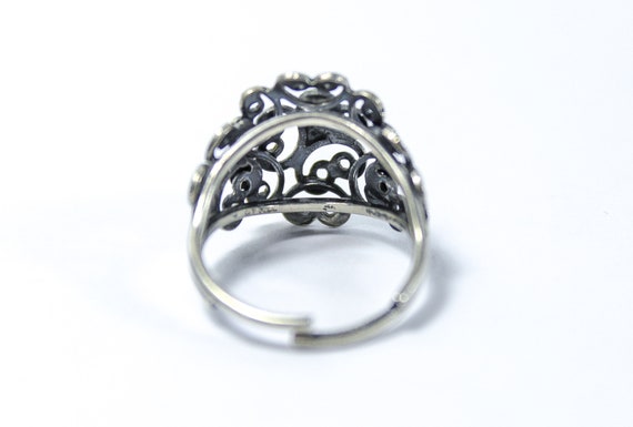 Vintage Beau Sterling Adjustable Silver Ring, Ope… - image 6