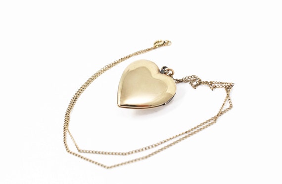 Vintage Gold Gilt Sterling Silver Heart Shaped Lo… - image 3