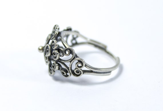 Vintage Beau Sterling Adjustable Silver Ring, Ope… - image 8