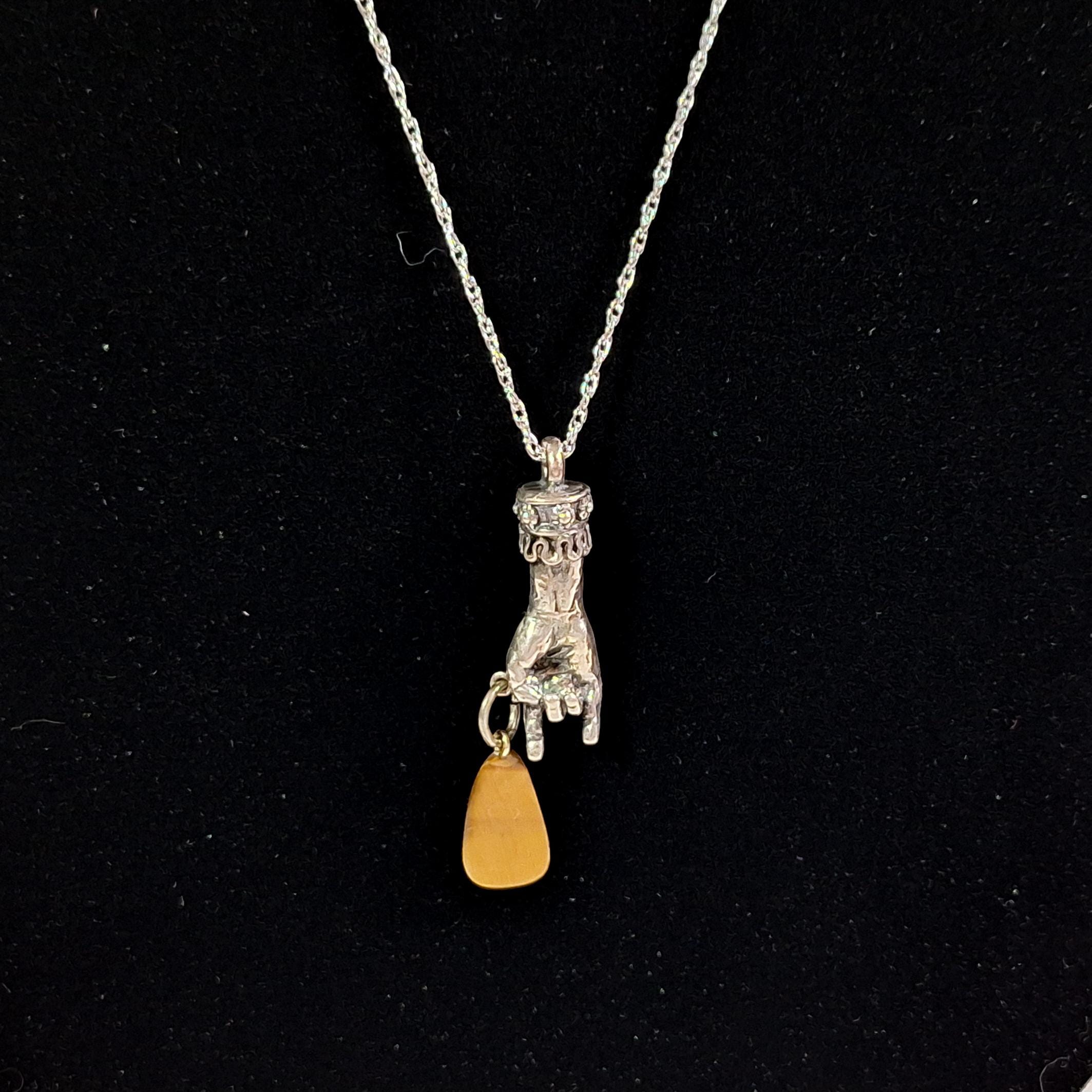 Damiano Argenti Collier en argent avec Corne chanceux émaillé Rouge