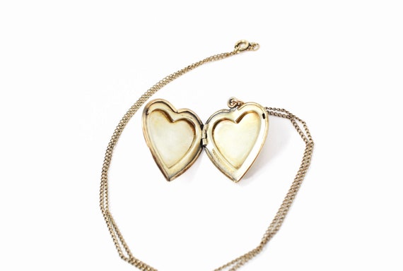 Vintage Gold Gilt Sterling Silver Heart Shaped Lo… - image 2