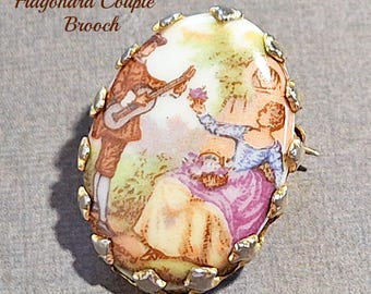 Broche Barrette Ancienne – Strass Vert émeraude Et Métal Argenté – Style Empire