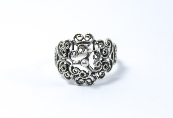 Vintage Beau Sterling Adjustable Silver Ring, Ope… - image 3