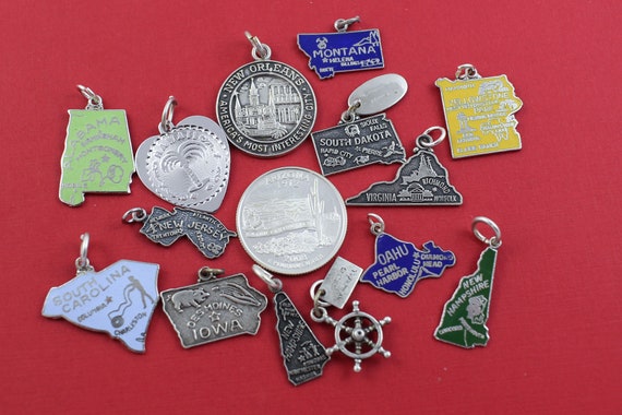 Montana State Charm Antiqued Sterling Silver Montana State Charm Antiqued Sterling Silver