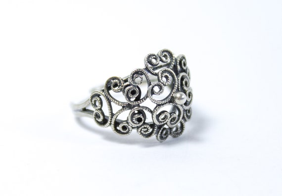 Vintage Beau Sterling Adjustable Silver Ring, Ope… - image 5