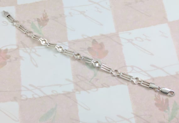 Italian Sterling Silver Bracelet with Colorful Gl… - image 3