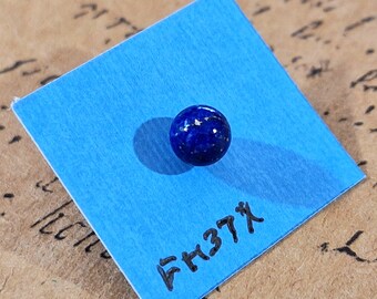 Vintage Single 14k Lapis Lazuli Stud Earring, 6mm Round Ball Shape Blue Stone Bead Earring, ONE Single Unmatched Earring  FH37X