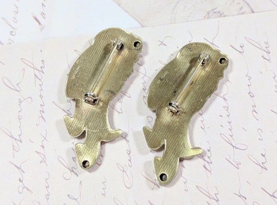 Pair of Rare Vintage Sterling Vermeil Pins in Ros… - image 6