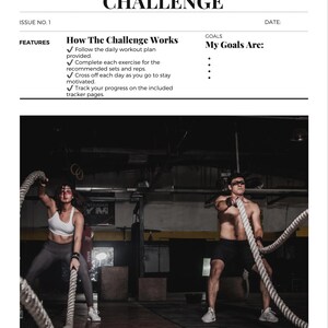30-Day Fitness Challenge Printable | Home Workout Plan | Full Body Strength & Cardio Tracker | Digital Download