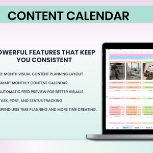 Planificador de contenido para redes sociales, Calendario de contenido de Hojas de cálculo de Google (Descarga digital) imagen 3