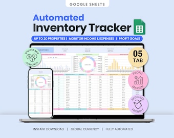Bestandsverfolgung: Small Business Google Sheets Vorlage (Digitaler Download, 3 Boni enthalten!)