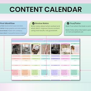 Planificador de contenido para redes sociales, Calendario de contenido de Hojas de cálculo de Google (Descarga digital) imagen 5