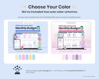 Ultimate Annual & Monthly Budget Spreadsheet Google Sheets | Expense, Income, Debt Tracker