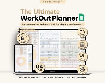 Workout Planner Google Sheets Beginners Exercise Tracker Spreadsheet Weekly Monthly Fitness Schedule Weightlifting Template