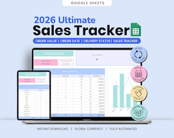 Simple Sales Tracker Spreadsheet, Sales Profit Analysis Small Business Order Log (Digital Download)
