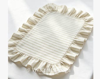 Gestreifte Tischsets | Multi-Farben Rechteck Tischset | Tencel Leinenmischung Tischset