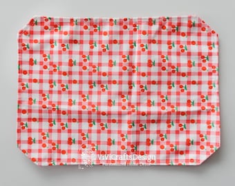 Kariertes Tischset 2,3,4 | Rustikale karierte Baumwollstoff Tischsets | Rechteckige Wendeunterlage | Wiederverwendbarer Baumwollstoff
