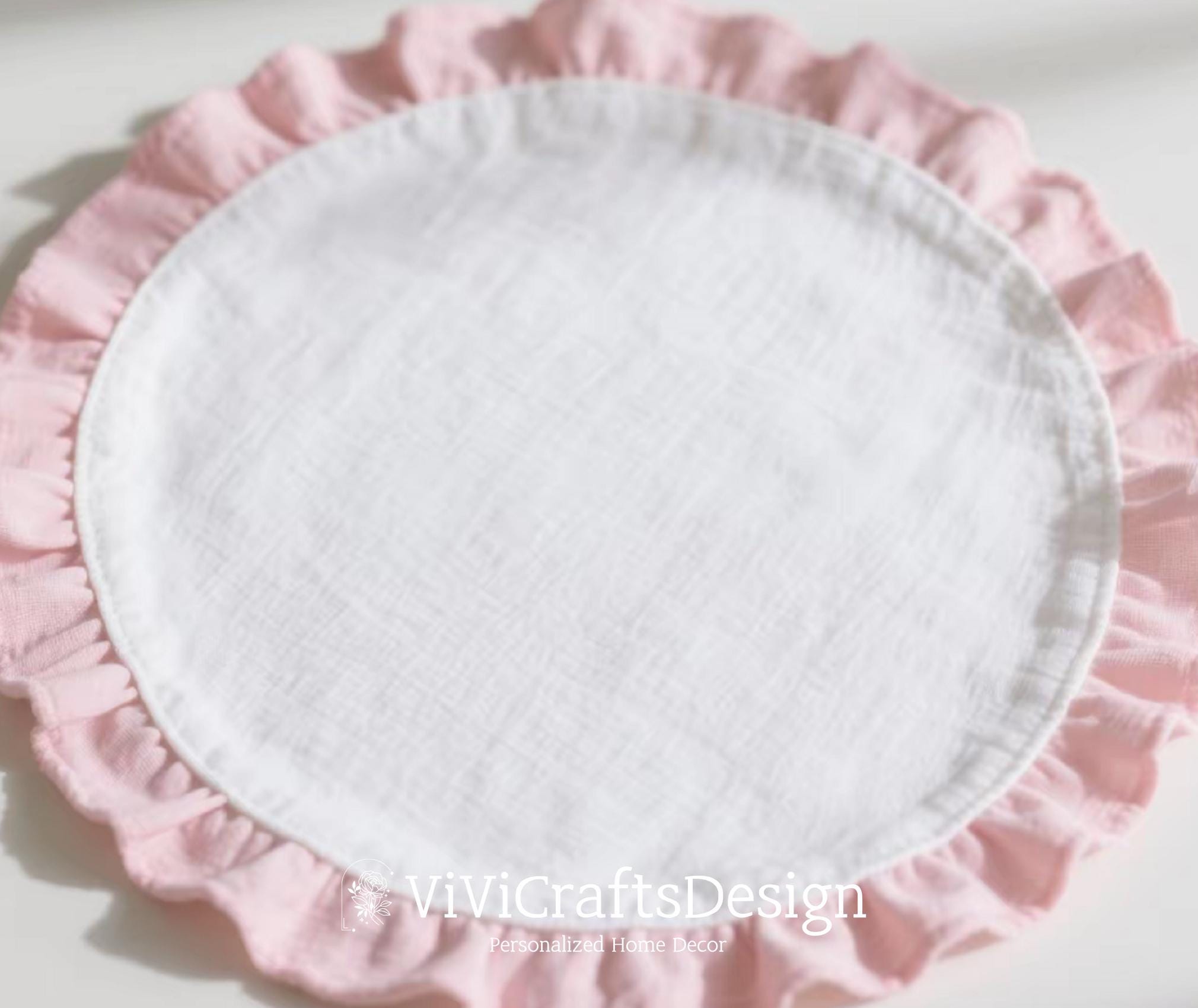 What Is Ruffle Place Round Ruffled Placemat | Pure Cotton Placemat | Rustic Dining Placemat ...
