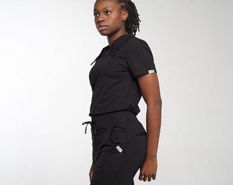 TAKT Black Polish Flare Pants