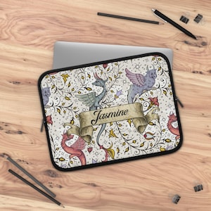 Mystical Dragon Laptop Sleeve,Custom Dragon Laptop Case,Personalized Computer Cover, Fantasy Tech Gear,Dragon Lover Gift,Back to school Gift